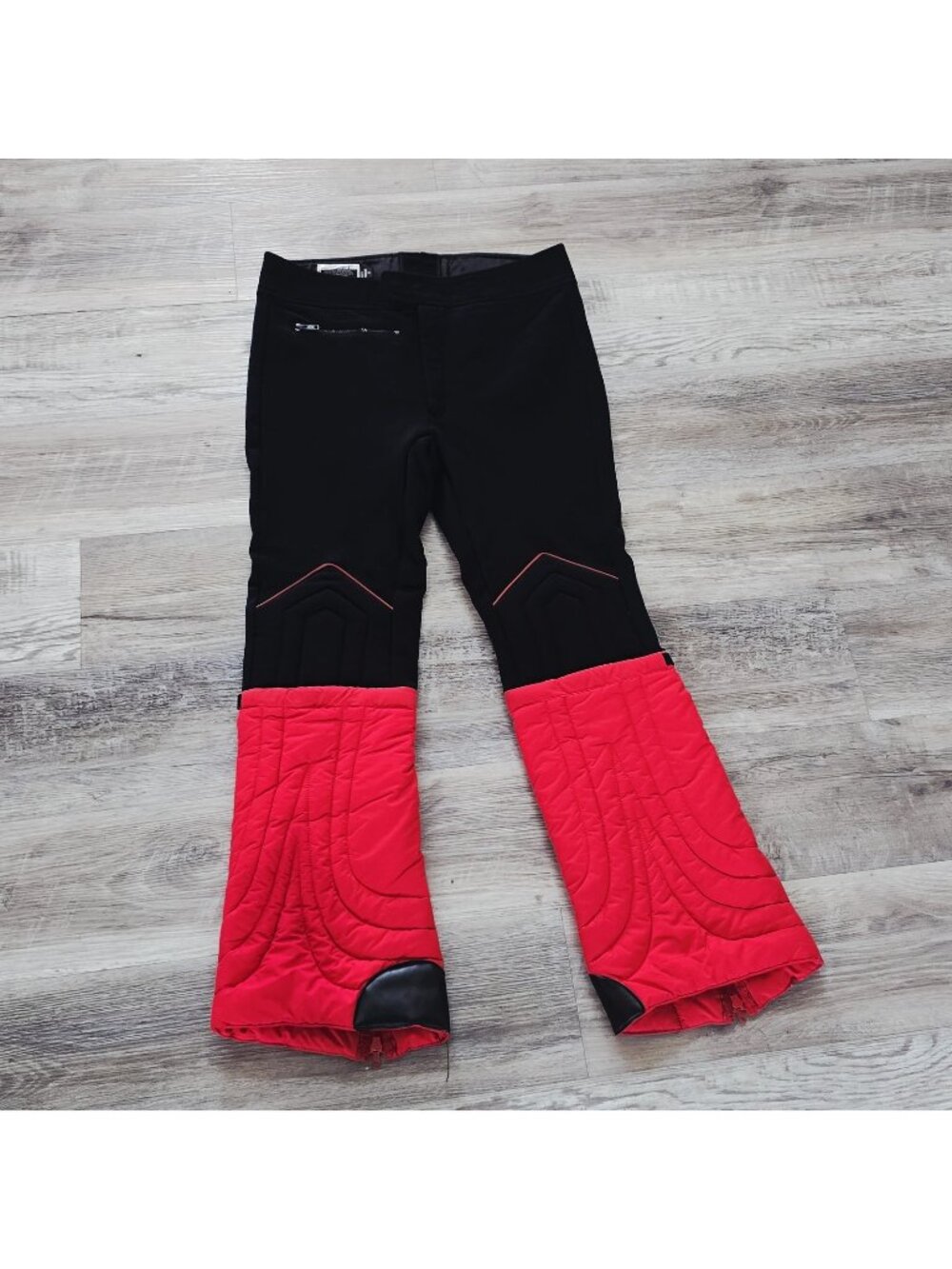 Vintage Profile Pants Mens Reg Black/Red Ski Snow pants stretch 36 (30" Inseam)